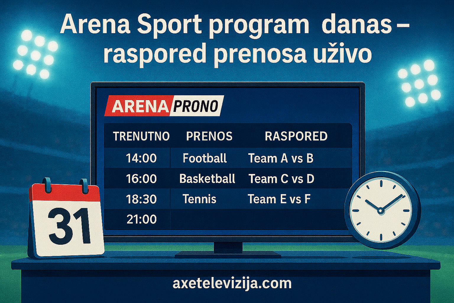arena sport program danas - raspored prenosa uzivo