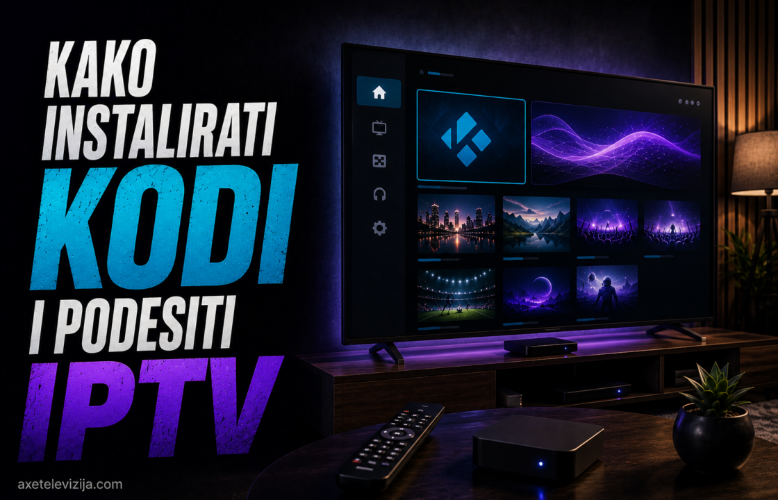 Kodi media centar sa PVR IPTV Simple Client dodatkom otvorenim na ekranu