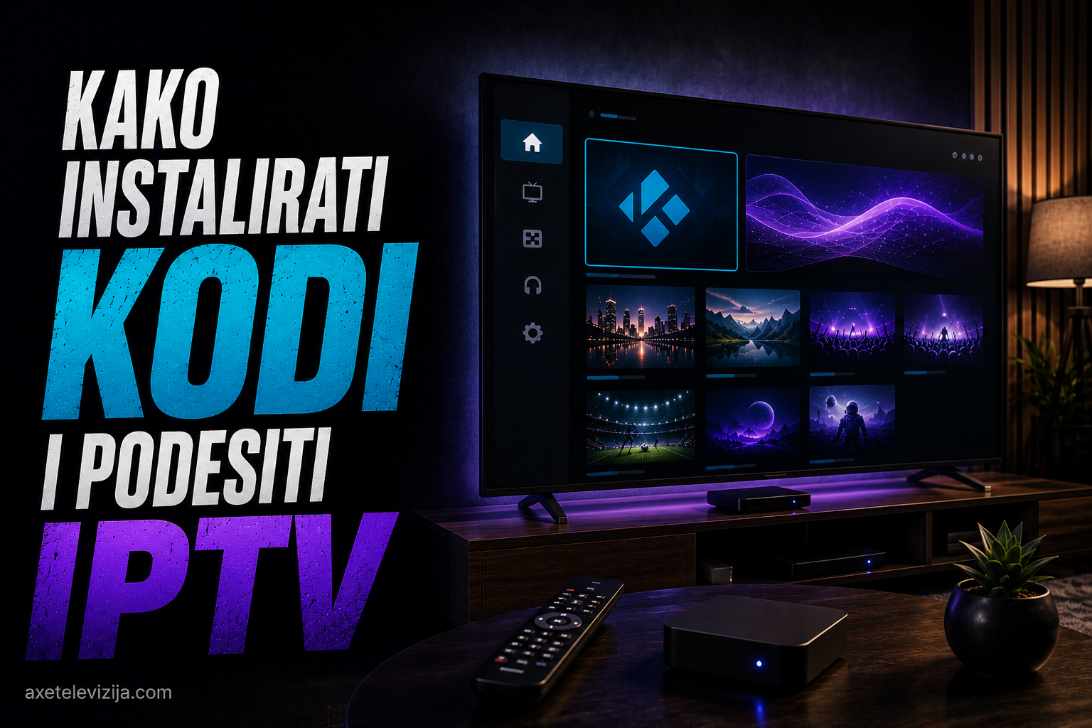 Kodi media centar sa PVR IPTV Simple Client dodatkom otvorenim na ekranu