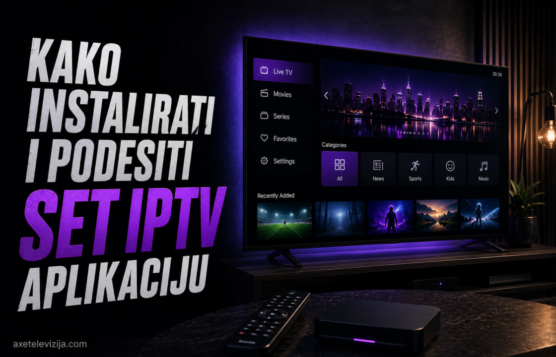 Set IPTV aplikacija sa unosom MAC adrese na Android TV ekranu