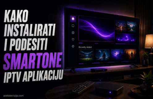 SmartOne IPTV aplikacija otvorena na Samsung Smart TV ekranu sa unosom MAC adrese