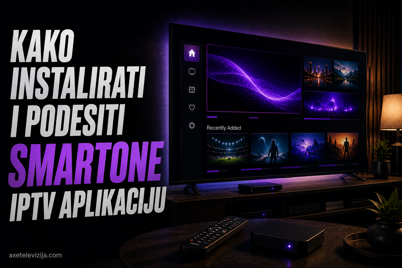SmartOne IPTV aplikacija otvorena na Samsung Smart TV ekranu sa unosom MAC adrese