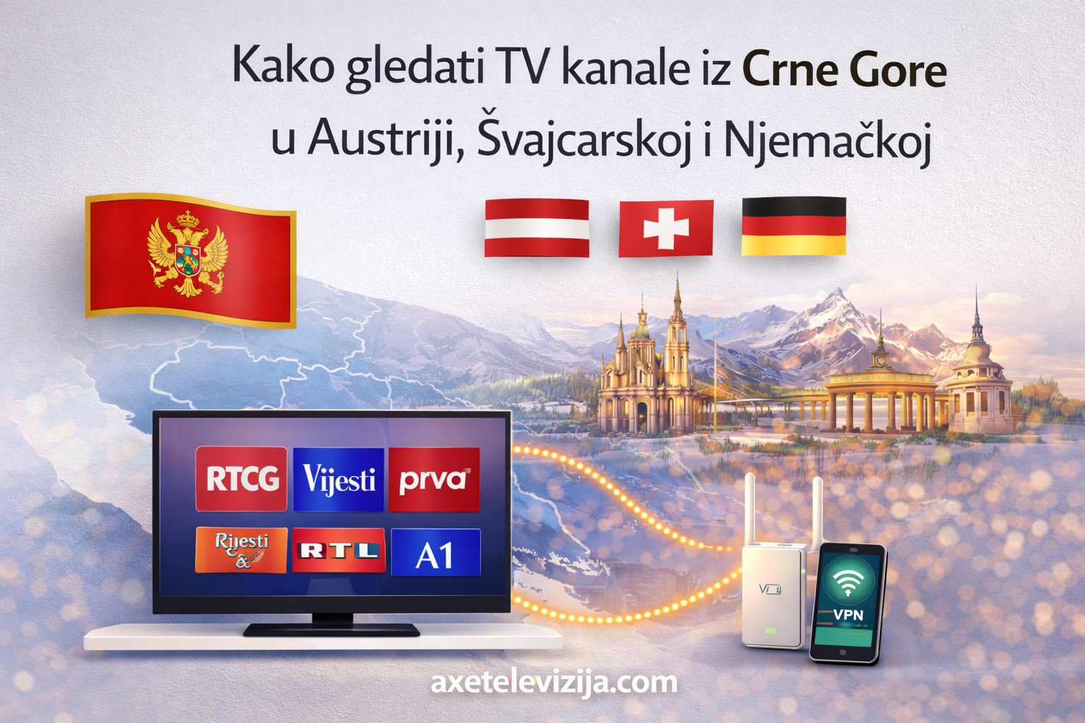 Kako gledati TV kanale iz Crne Gore u Austriji, Švajcarskoj, Njemačkoj