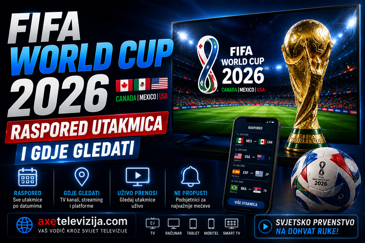 FIFA World Cup 2026 raspored utakmica i gdje gledati