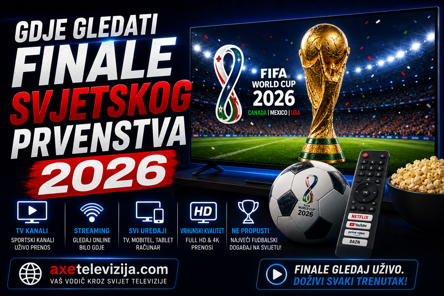 Gdje gledati finale Svjetskog prvenstva 2026