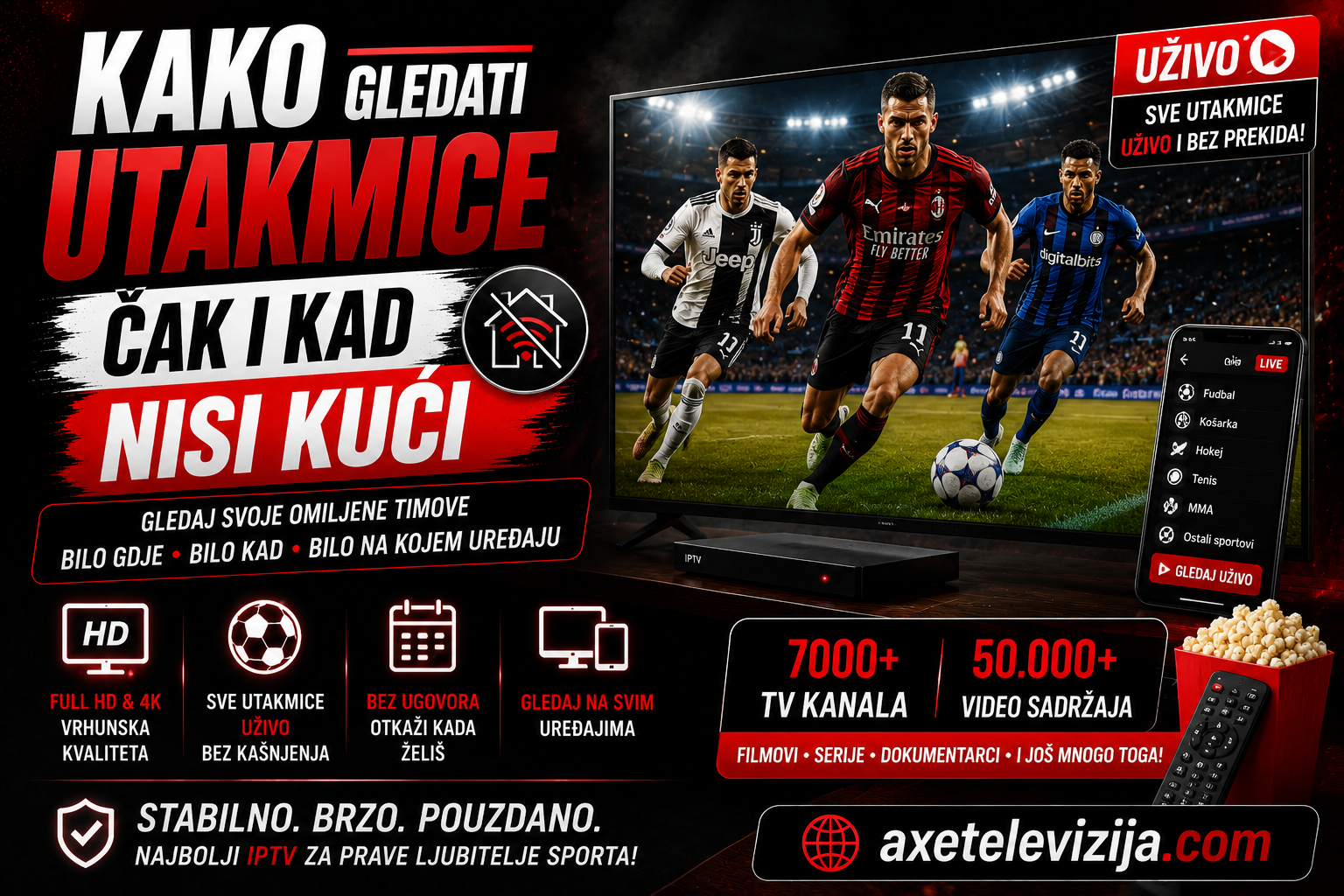 Kako gledati utakmice čak i kad nisi kući