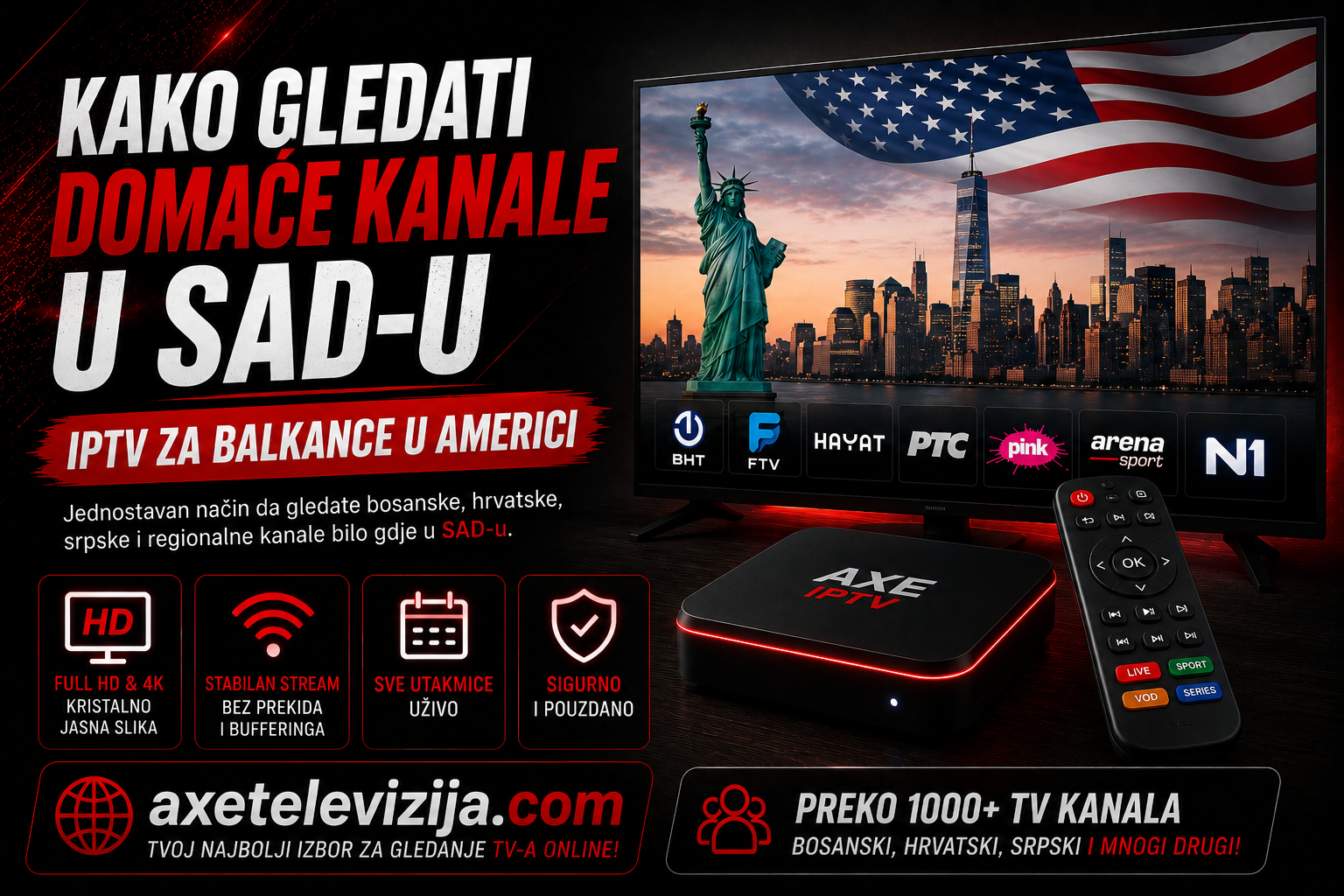Kako gledati domaće kanale u SAD-u