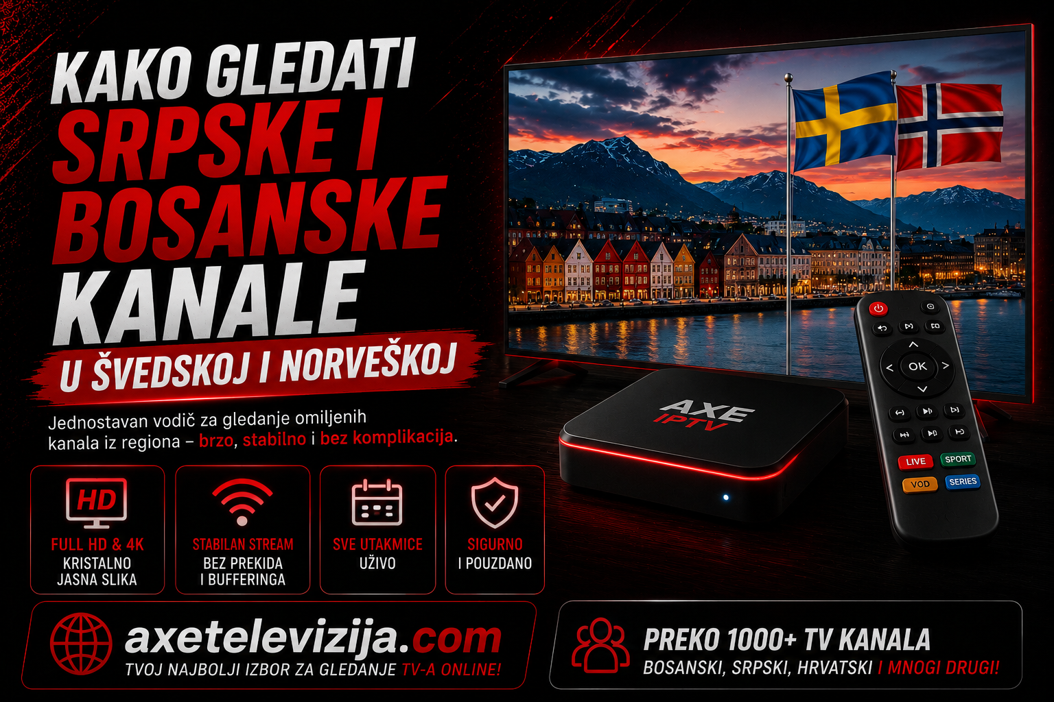 Kako gledati srpske i bosanske kanale u Švedskoj i Norveškoj
