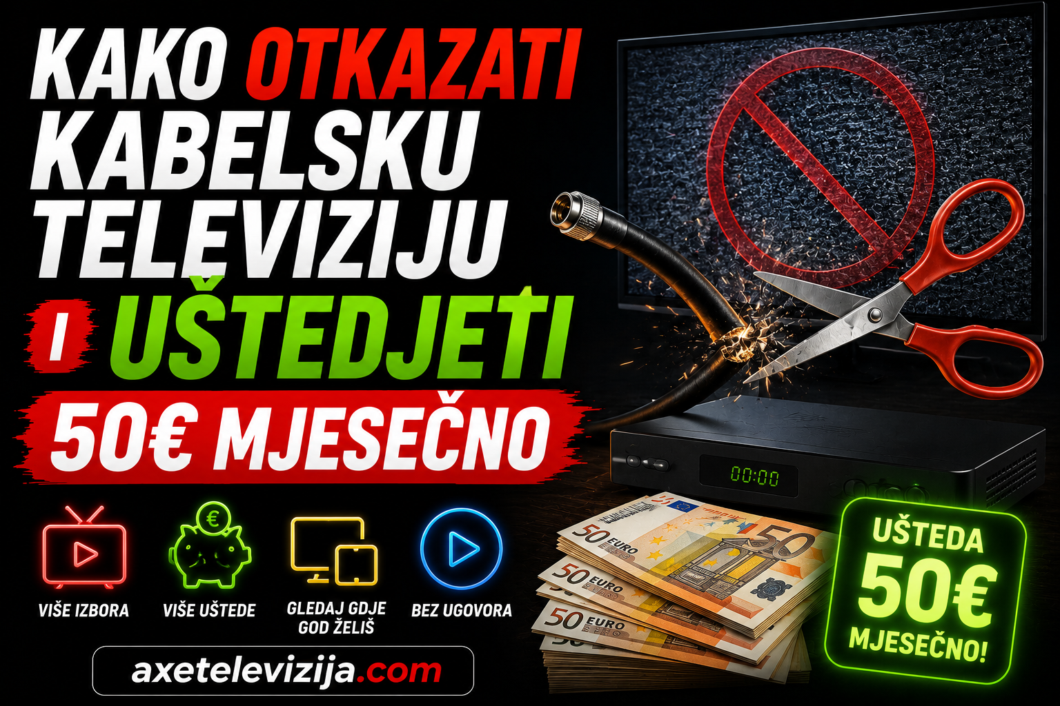 Kako Otkazati Kabelsku Televiziju i Uštediti 50€ Mjesečno