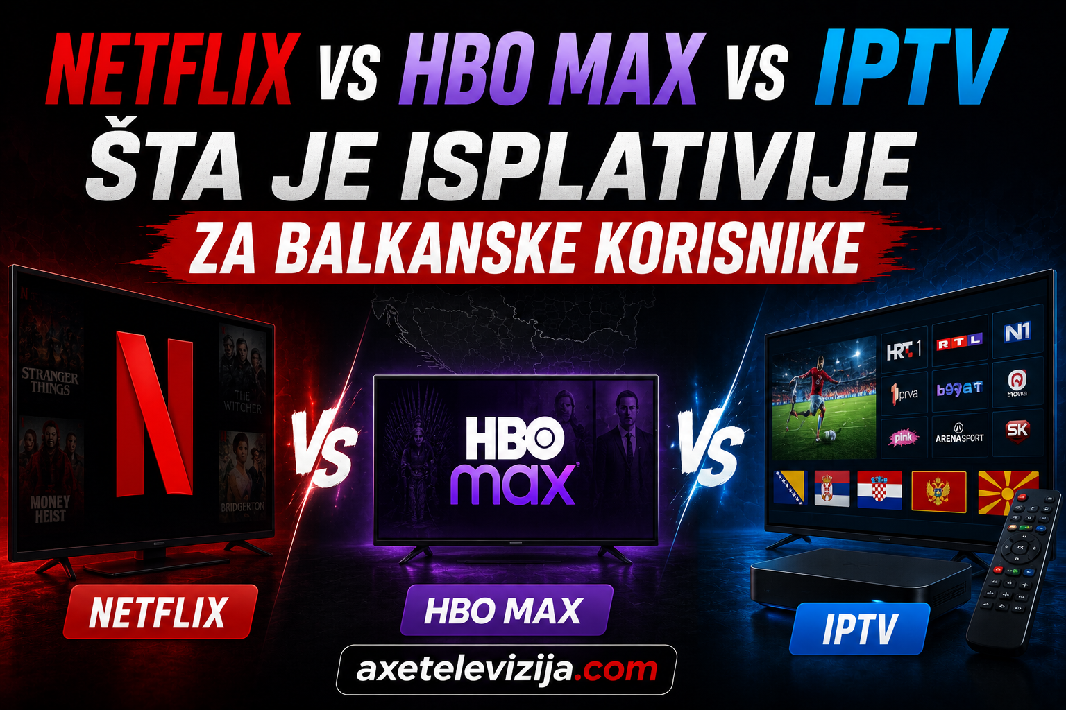 Netflix vs HBO Max vs IPTV — šta je isplativije za balkanske korisnike