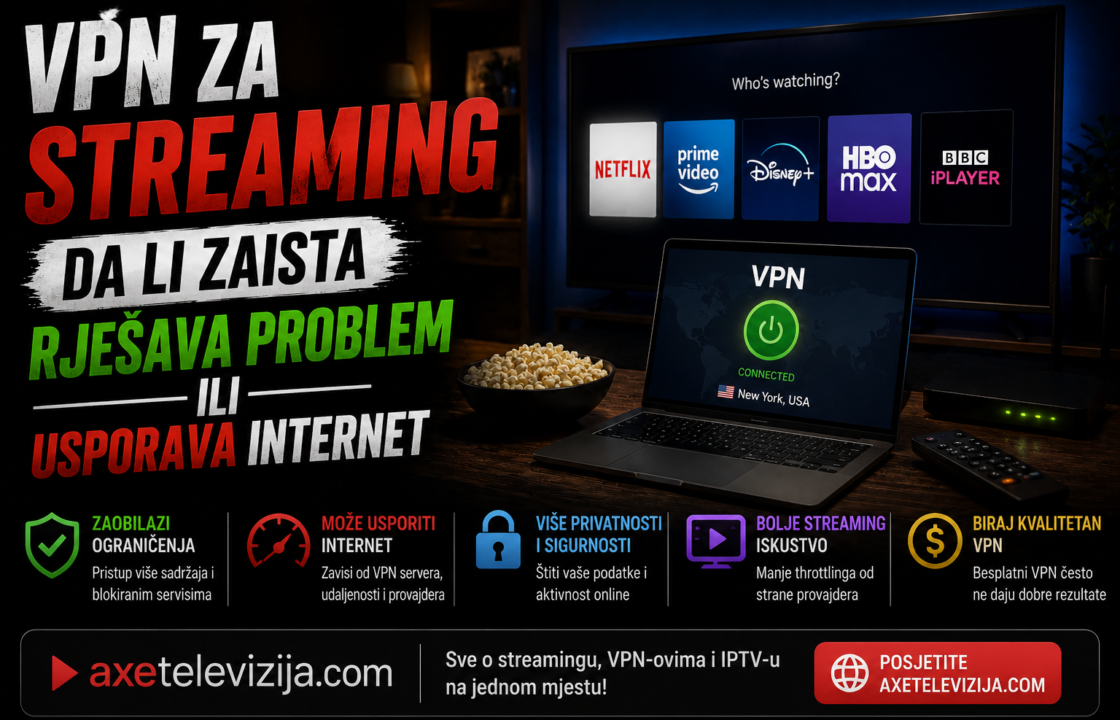 VPN za streaming — da li zaista rješava problem ili usporava internet